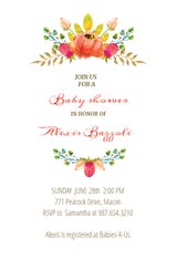 Flowers Crown - Invitación Para Baby Shower